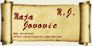Maja Jovović vizit kartica